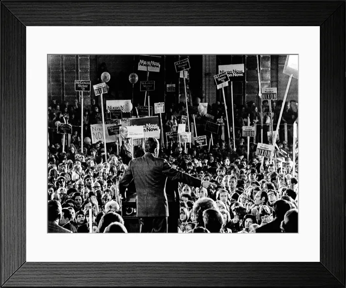 Framed Print : President Richard Nixon spoke to a rally of about 15, 000 persons at the Tulsa international Airport