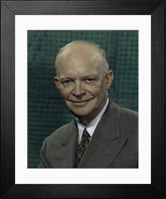 Framed Print : President Dwight Eisenhower, 34th President of the United States, held office from 1953-1961. Portrait by New York Daily News photographer, Robert F. Cranston, c Framed Print : President Dwight Eisenhower, 34th President of the United States, held office from 1953-1961. Portrait by New York Daily News photographer, Robert F. Cranston, c