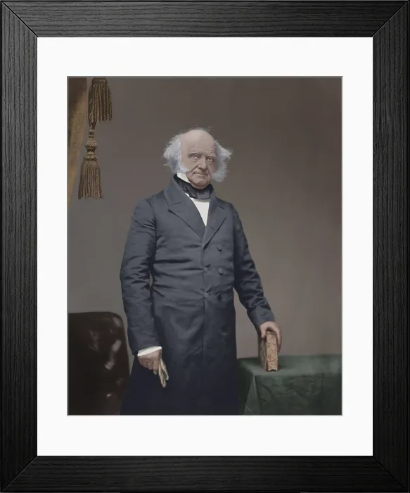 Framed Print : Martin Van Buren, 8th President of the United States, serving from 1837-1840. Studio photograph by Mathew B. Brady, ca. 1855-58