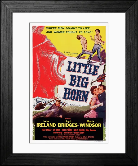 Framed Print : LITTLE BIG HORN, US poster art, bottom from left: Lloyd Bridges, Marie Windsor, John Ireland, 1951