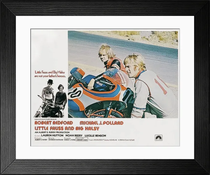 Framed Print : LITTLE FAUSS AND BIG HALSY, (from left): Michael J. Pollard, Robert Redford, 1970