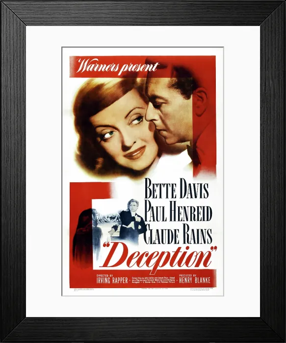 Framed Print : DECEPTION, Bette Davis, Claude Rains, Paul Henreid, 1946