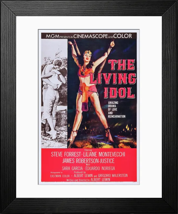 Framed Print : THE LIVING IDOL, l-r: Steve Forrest, Liliane Montevecchi on poster art, 1957
