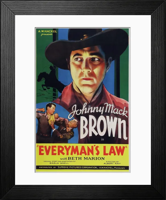 Framed Print : EVERYMAN'S LAW, US poster art, Johnny Mack Brown, Richard Alexander, 1936