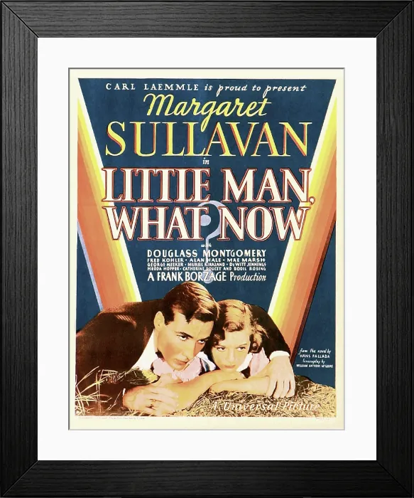 Framed Print : LITTLE MAN, WHAT NOW?, US poster art, from let: Douglass Montgomery, Margaret Sullavan, 1934 Framed Print : LITTLE MAN, WHAT NOW?, US poster art, from let: Douglass Montgomery, Margaret Sullavan, 1934
