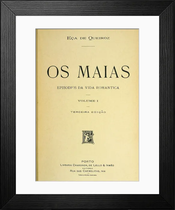Framed Print : EA DE QUEIROZ, Jos Mara (1843-1900). Frontispiece of a Portuguese edition of 'Os Maias. Episodios da vida romantica'. SPAIN. Barcelona