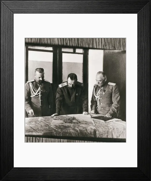 Framed Print : First Wolrd War (1915). Tsar Nicholas II together with the Russian General Staff. AISA / Everett Collection**US SALES ONLY** Framed Print : First Wolrd War (1915). Tsar Nicholas II together with the Russian General Staff. AISA / Everett Collection**US SALES ONLY**