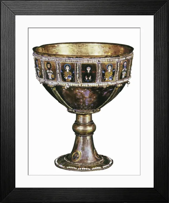 Framed Print : Chalice of Emperor Romanus I. 10th c. Onyx and enamels with inlaid pearls. Middle Byzantine art. Jewelry. ITALY. Venice. Treasure of st. Mark's Basilica