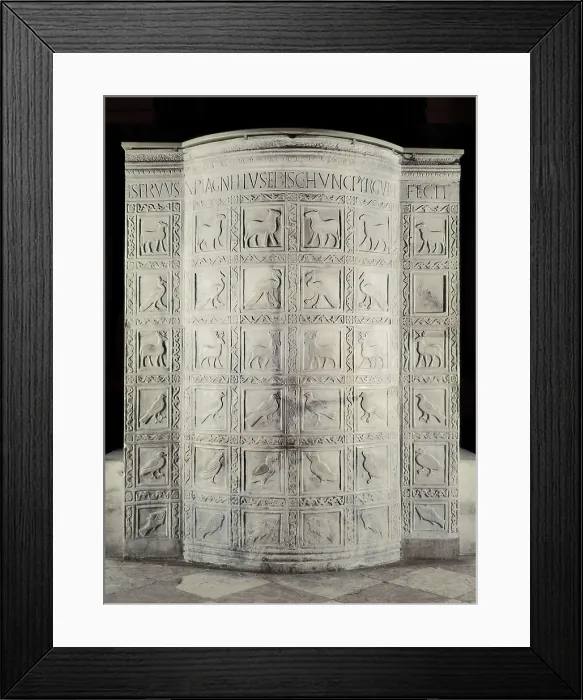 Framed Print : Ambo of Bishop Agnello. 6th c. ITALY. Ravenna. Cathedral. Early Byzantine art. Relief on marble. AISA / Everett Collection**US SALES ONLY** Framed Print : Ambo of Bishop Agnello. 6th c. ITALY. Ravenna. Cathedral. Early Byzantine art. Relief on marble. AISA / Everett Collection**US SALES ONLY**