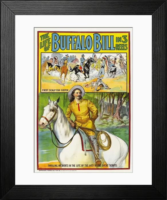 Framed Print : THE LIFE OF BUFFALO BILL, poster art, 1912