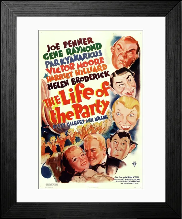 Framed Print : THE LIFE OF THE PARTY, US poster art, clockwise from top: Victor Moore, Joe Penner, Helen Broderick, Parkyakarkus (aka Harry Parke), Gene Raymond