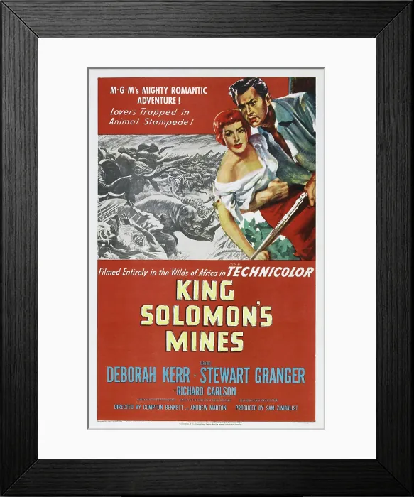 Framed Print : KING SOLOMON'S MINES, Deborah Kerr, Stewart Granger, 1950