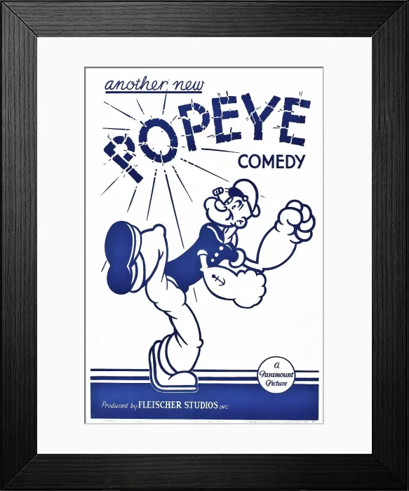 Framed Print : LET'S SING WITH POPEYE, (aka Popeye stock poster art), poster, 1934