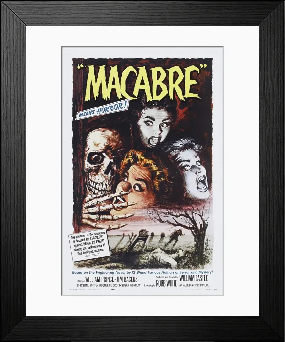 Framed Print : MACABRE, US poster art, 1958 Framed Print : MACABRE, US poster art, 1958
