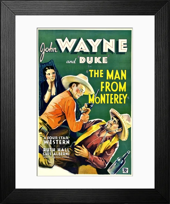 Framed Print : THE MAN FROM MONTEREY, Ruth Hall, John Wayne, Luis Alberni, 1933