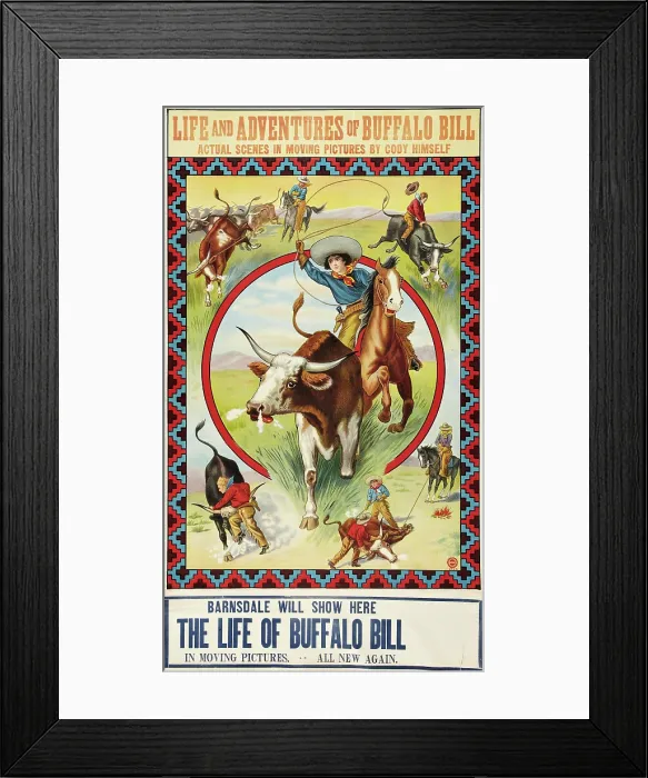 Framed Print : LIFE OF BUFFALO BILL, poster art, 1912 Framed Print : LIFE OF BUFFALO BILL, poster art, 1912