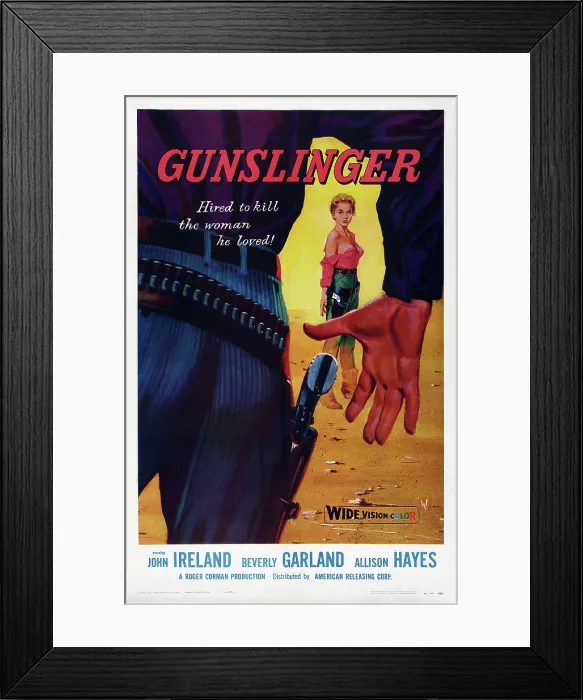 Framed Print : GUNSLINGER, US poster art, Beverly Garland (back), 1956 Framed Print : GUNSLINGER, US poster art, Beverly Garland (back), 1956
