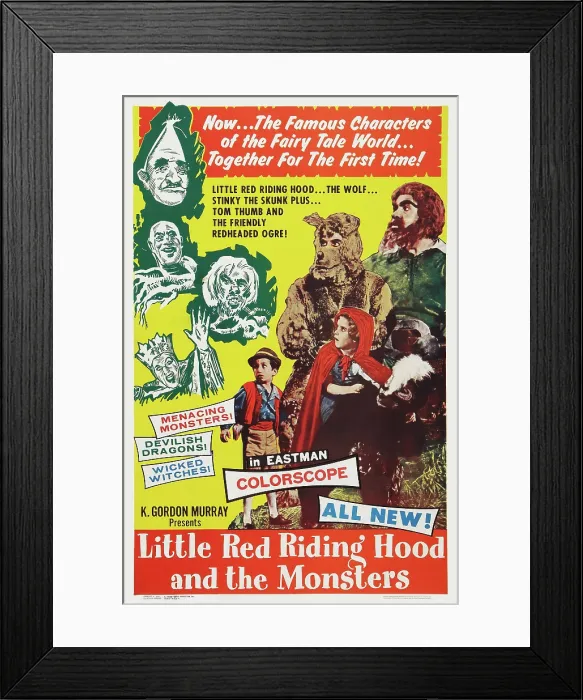 Framed Print : TOM THUMB AND LITTLE RED RIDING HOOD, (aka CAPERUCITA Y PULGARCITO CONTRA LOS MONSTROUS, aka LITTLE RED RIDING HOOD AND THE MONSTERS), US poster art, Maria Gracia, (in red cape) Framed Print : TOM THUMB AND LITTLE RED RIDING HOOD, (aka CAPERUCITA Y PULGARCITO CONTRA LOS MONSTROUS, aka LITTLE RED RIDING HOOD AND THE MONSTERS), US poster art, Maria Gracia, (in red cape)