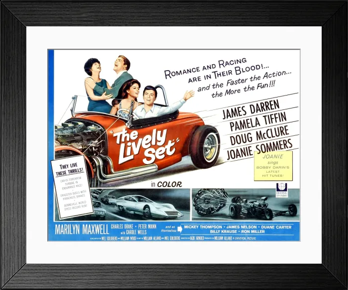 Framed Print : THE LIVELY SET, upper background, from left to right: Joanie Sommers, Doug McClure; center foreground, from left to right: Pamela Tiffin, James Darren, 1964 Framed Print : THE LIVELY SET, upper background, from left to right: Joanie Sommers, Doug McClure; center foreground, from left to right: Pamela Tiffin, James Darren, 1964