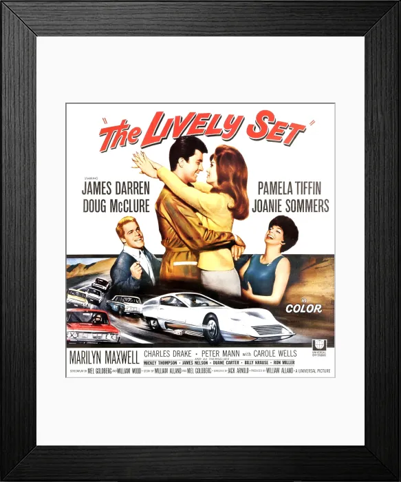 Framed Print : THE LIVELY SET, from left: Doug McClure, James Darren, Pamela Tiffin, Joanie Sommers, 1964 Framed Print : THE LIVELY SET, from left: Doug McClure, James Darren, Pamela Tiffin, Joanie Sommers, 1964