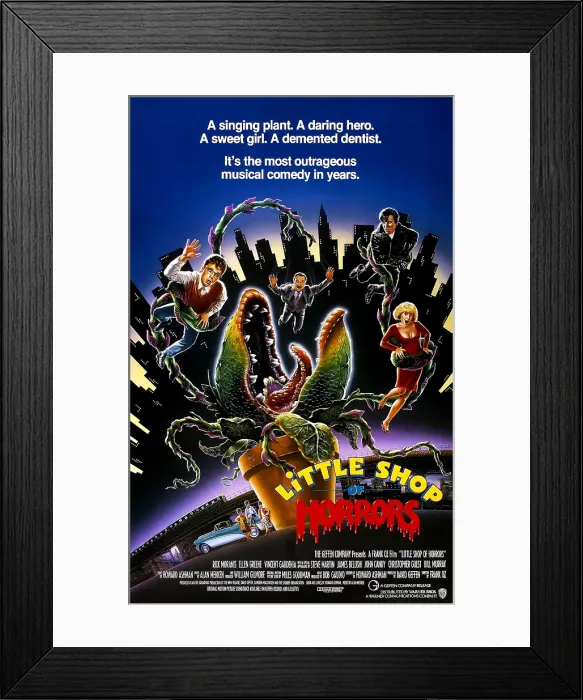 Framed Print : LITTLE SHOP OF HORRORS, US poster art, Rick Moranis, Ellen Greene, Steve Martin, Vincent Gardenia, Michelle Weeks, Tisha Campbell, Tichina Arnold, 1986