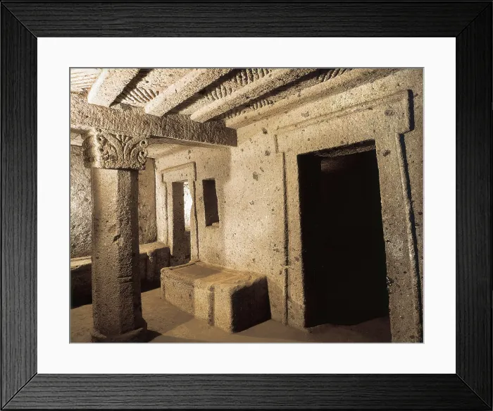 Framed Print : Tomb of the Capitals. 4th c. BC. ITALY. Cerveteri. Banditaccia Necropolis. Etruscan art. Architecture. AISA / Everett Collection**US SALES ONLY** Framed Print : Tomb of the Capitals. 4th c. BC. ITALY. Cerveteri. Banditaccia Necropolis. Etruscan art. Architecture. AISA / Everett Collection**US SALES ONLY**