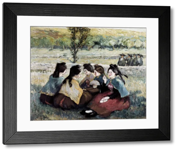 Framed Print : CANALS i LLAMBI, Ricard (1876-1931). Salmantinas. Impressionism. Oil on canvas. Private Collection. AISA / Everett Collection**US SALES ONLY**