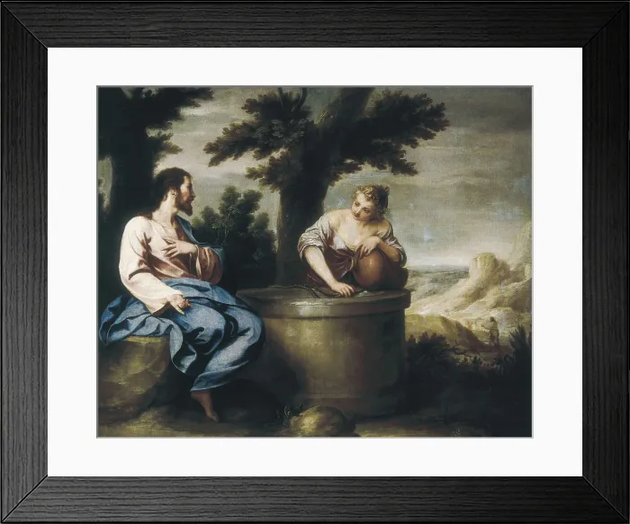Framed Print : CANO, Alonso (1601-1667). Jesus and the Samaritan Woman. 1650s. Baroque art. Oil on canvas. SPAIN. Madrid. St. Fernando Royal Academy Museum Framed Print : CANO, Alonso (1601-1667). Jesus and the Samaritan Woman. 1650s. Baroque art. Oil on canvas. SPAIN. Madrid. St. Fernando Royal Academy Museum