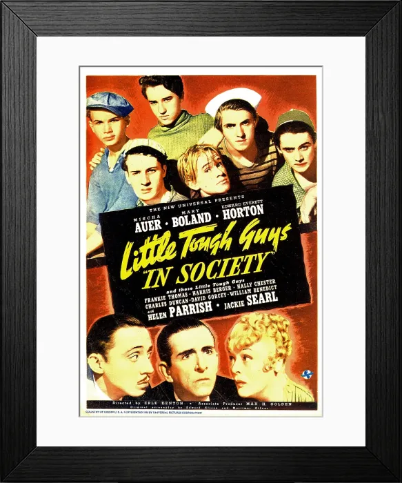 Framed Print : LITTLE TOUGH GUYS IN SOCIETY, bottom from left: Mischa Auer, Edward Everett Horton, Mary Boland on midget window card, 1938 Framed Print : LITTLE TOUGH GUYS IN SOCIETY, bottom from left: Mischa Auer, Edward Everett Horton, Mary Boland on midget window card, 1938