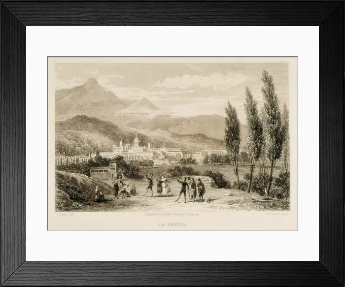 Framed Print : La Granja de San Ildefonso (19th c.). Royal Palace. Litography. SPAIN. Madrid. National Library. AISA / Everett Collection**US SALES ONLY**