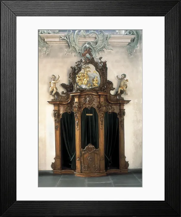 Framed Print : SWITZERLAND. Sankt Gallen. Abbey of Saint Gall. Confessional booth (18th c.). Rococo art. AISA / Everett Collection**US SALES ONLY** Framed Print : SWITZERLAND. Sankt Gallen. Abbey of Saint Gall. Confessional booth (18th c.). Rococo art. AISA / Everett Collection**US SALES ONLY**