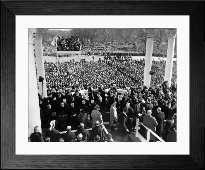 Framed Print : View into the crowds as President Franklin Roosevelt took his third term oath, on Jan. 20, 1941
