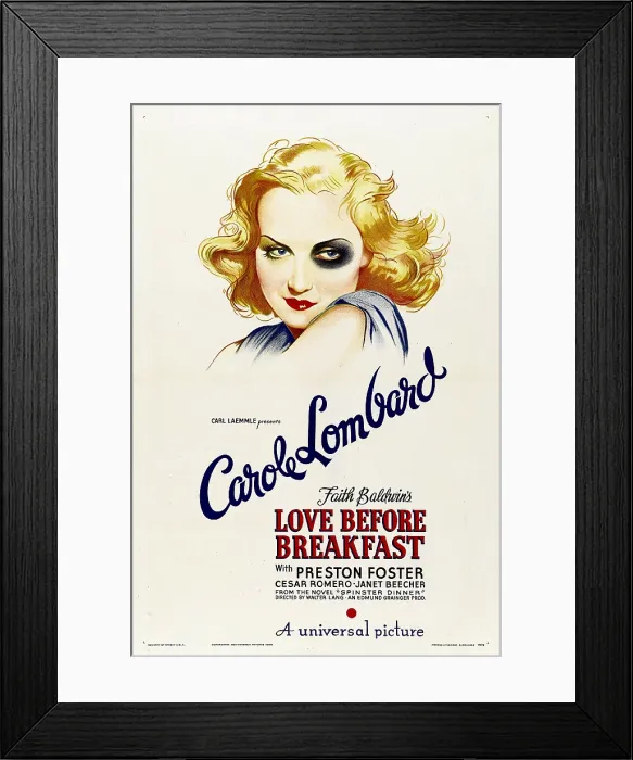 Framed Print : LOVE BEFORE BREAKFAST, Carole Lombard, 1936
