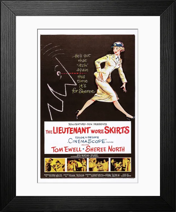 Framed Print : THE LIEUTENANT WORE SKIRTS, Sheree North, Tom Ewell, Rick Jason, 1956, TM and Copyright 20th Century-Fox Film Corp. All Rights Reserved Framed Print : THE LIEUTENANT WORE SKIRTS, Sheree North, Tom Ewell, Rick Jason, 1956, TM and Copyright 20th Century-Fox Film Corp. All Rights Reserved