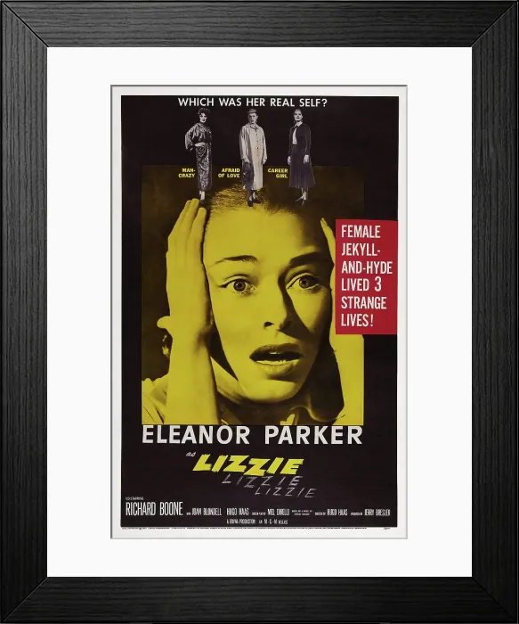 Framed Print : LIZZIE, US poster art, Eleanor Parker, 1957
