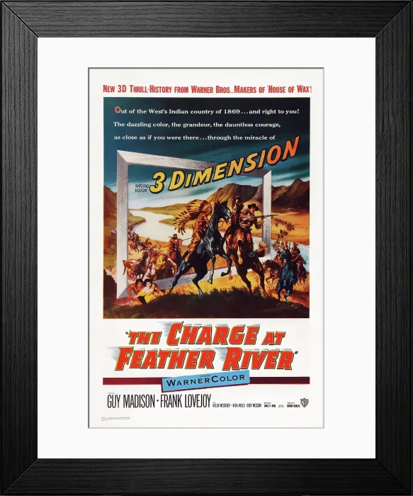 Framed Print : THE CHARGE AT FEATHER RIVER, US poster art, Guy Madison, 1953