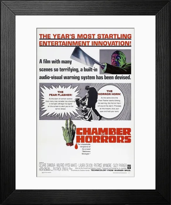 Framed Print : CHAMBER OF HORRORS, US poster art, Patrick O'Neal, 1966 Framed Print : CHAMBER OF HORRORS, US poster art, Patrick O'Neal, 1966