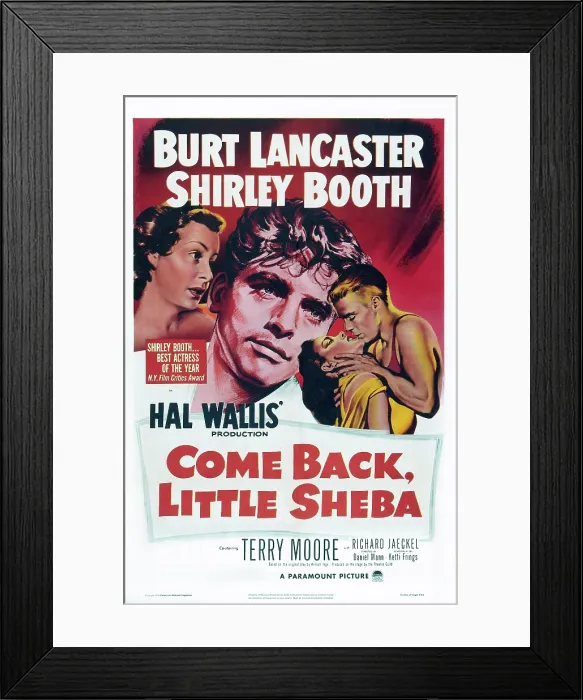 Framed Print : COME BACK, LITTLE SHEBA, Shirley Booth, Burt Lancaster, Terry Moore, Richard Jaeckel, 1952