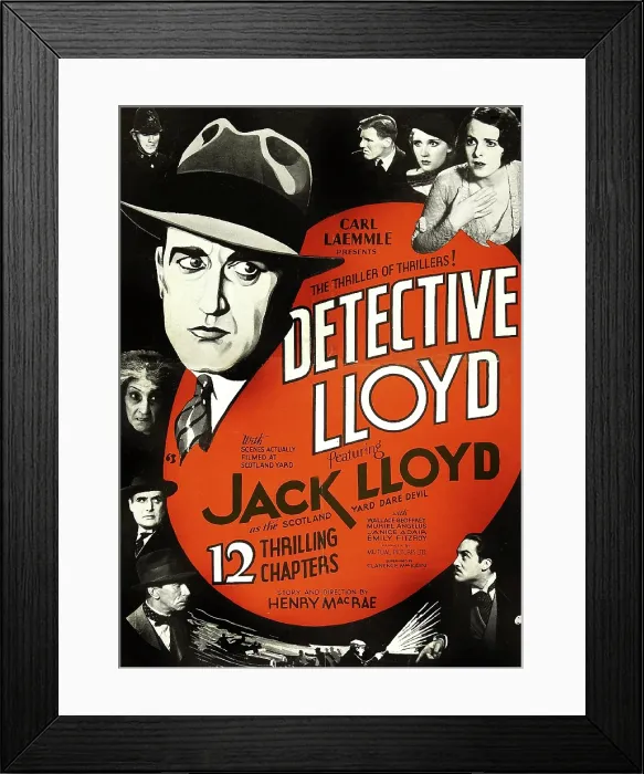 Framed Print : LLOYD OF THE C.I.D. (aka DETECTIVE LLOYD), US poster art, large head: Jack Lloyd; women top right: Muriel Angelus, Janice Adair, 1932 Framed Print : LLOYD OF THE C.I.D. (aka DETECTIVE LLOYD), US poster art, large head: Jack Lloyd; women top right: Muriel Angelus, Janice Adair, 1932