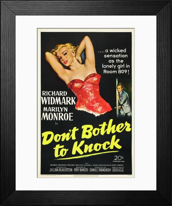 Framed Print : DON'T BOTHER TO KNOCK, Marilyn Monroe, Richard Widmark, 1952 TM and Copyright (c) 20th Century Fox Film Corp. All rights reserved. Courtesy: Everett Collection Framed Print : DON'T BOTHER TO KNOCK, Marilyn Monroe, Richard Widmark, 1952 TM and Copyright (c) 20th Century Fox Film Corp. All rights reserved. Courtesy: Everett Collection