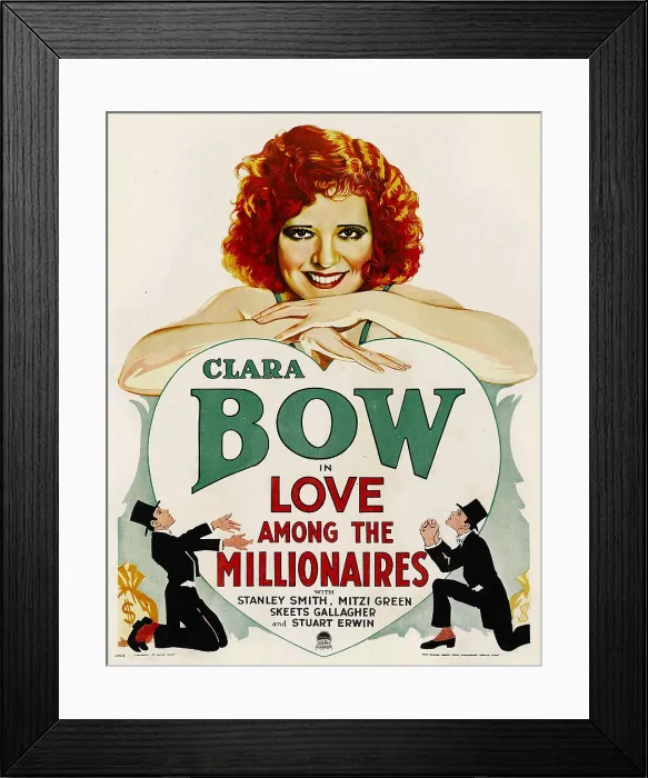 Framed Print : LOVE AMONG THE MILLIONAIRES, Clara Bow on window card, 1930 Framed Print : LOVE AMONG THE MILLIONAIRES, Clara Bow on window card, 1930