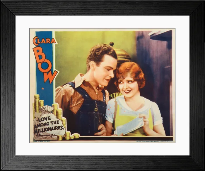 Framed Print : LOVE AMONG THE MILLIONAIRES, l-r: Stanley Smith, Clara Bow on lobbycard, 1930