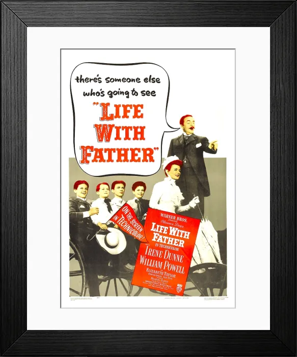 Framed Print : LIFE WITH FATHER, US poster, far right: Irene Dunne (sitting), William Powell (standing), 1947 Framed Print : LIFE WITH FATHER, US poster, far right: Irene Dunne (sitting), William Powell (standing), 1947
