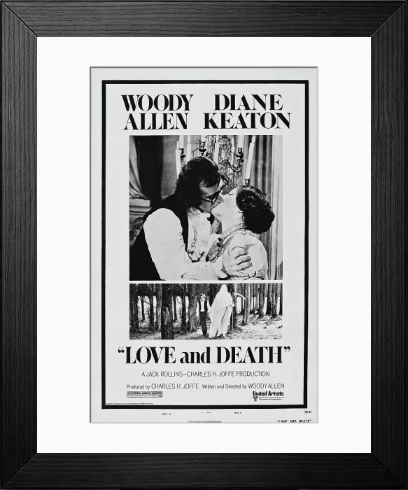 Framed Print : LOVE AND DEATH, US poster, from left: Woody Allen, Diane Keaton, 1975