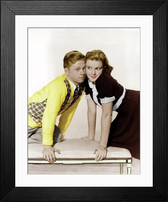 Framed Print : LOVE FINDS ANDY HARDY, from left: Mickey Rooney, Judy Garland, 1938