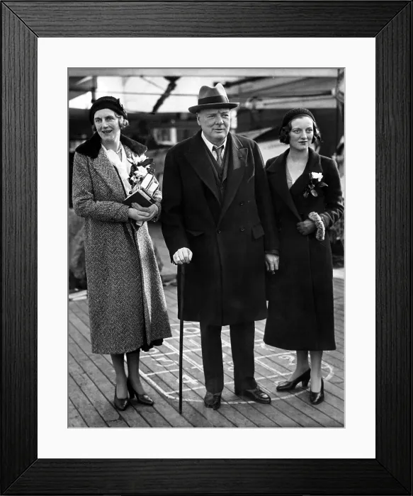 Framed Print : Winston Churchill with his wife, Clementine, and daughter, Diana, aboard the S.S. Majestic on their way to the West Indies, 1931. Courtesy: CSU Archives / Everett Collection Framed Print : Winston Churchill with his wife, Clementine, and daughter, Diana, aboard the S.S. Majestic on their way to the West Indies, 1931. Courtesy: CSU Archives / Everett Collection