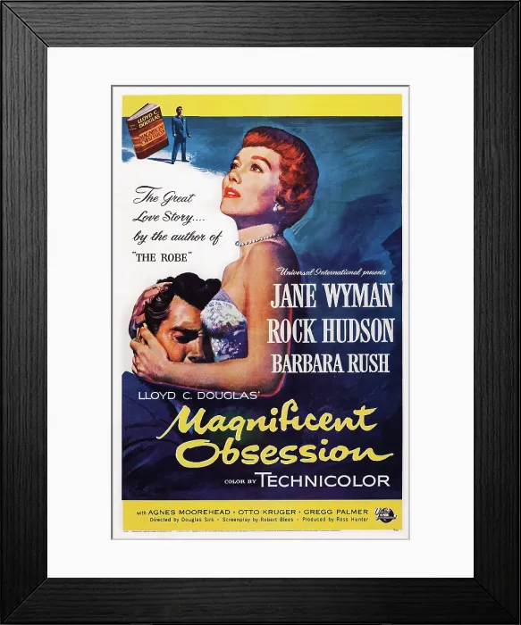Framed Print : MAGNIFICENT OBSESSION, US poster art, from left: Rock Hudson, Jane Wyman, 1954 Framed Print : MAGNIFICENT OBSESSION, US poster art, from left: Rock Hudson, Jane Wyman, 1954