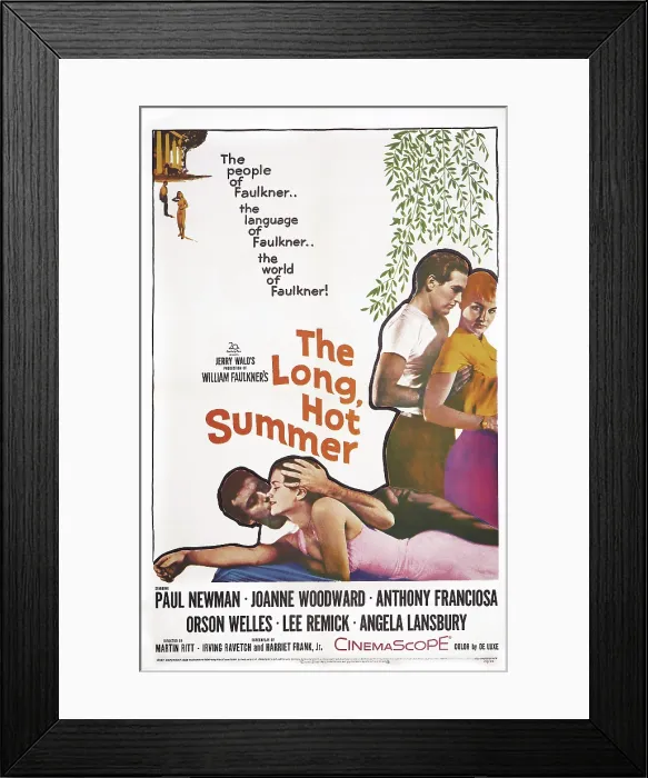 Framed Print : THE LONG, HOT SUMMER, US poster, standing from left: Paul Newman, Joanne Woodward, recling from rear: Anthony Franciosa, Lee Remick, 1958 Framed Print : THE LONG, HOT SUMMER, US poster, standing from left: Paul Newman, Joanne Woodward, recling from rear: Anthony Franciosa, Lee Remick, 1958
