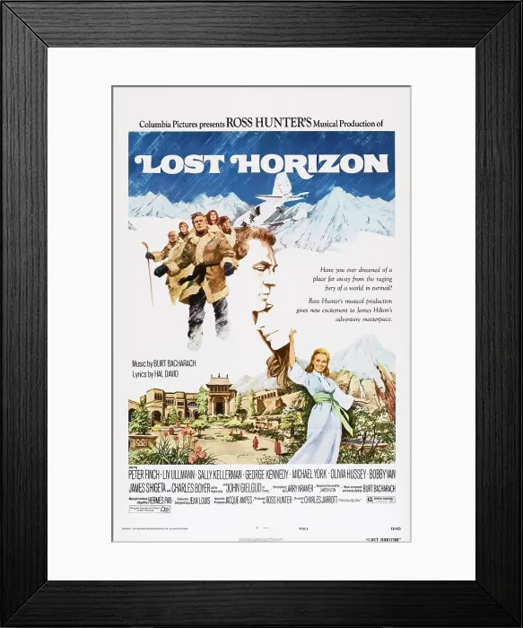 Framed Print : LOST HORIZON, poster art, top l-r: Michael York, Peter Finch, Liv Ullmann (also on bottom), 1973 Framed Print : LOST HORIZON, poster art, top l-r: Michael York, Peter Finch, Liv Ullmann (also on bottom), 1973