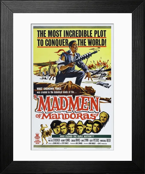 Framed Print : THE MADMEN OF MANDORAS, US poster art, 1963